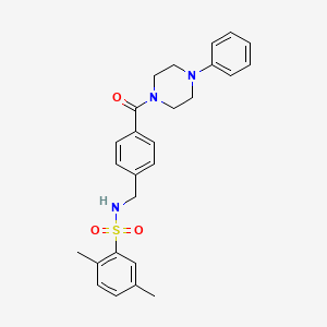 2,5-dimethyl-N-[[4-(4-phenylpiperazine-1-carbonyl)phenyl]methyl]benzenesulfonamide