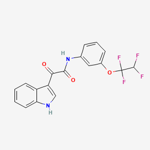 molecular formula C18H12F4N2O3 B2820458 2-(1H-indol-3-yl)-2-oxo-N-[3-(1,1,2,2-tetrafluoroethoxy)phenyl]acetamide CAS No. 1024338-95-1