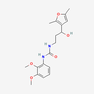 molecular formula C18H24N2O5 B2820481 1-(2,3-Dimethoxyphenyl)-3-(3-(2,5-dimethylfuran-3-yl)-3-hydroxypropyl)urea CAS No. 1421446-40-3