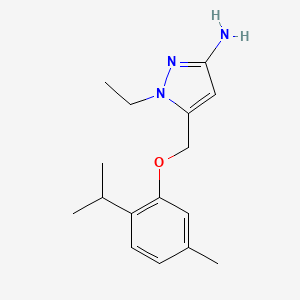 1-ethyl-5-[(2-isopropyl-5-methylphenoxy)methyl]-1H-pyrazol-3-amine