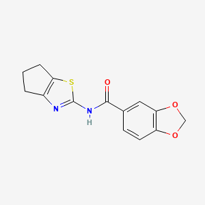 molecular formula C14H12N2O3S B2820483 N-(5,6-dihydro-4H-cyclopenta[d]thiazol-2-yl)benzo[d][1,3]dioxole-5-carboxamide CAS No. 600136-59-2