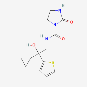 molecular formula C13H17N3O3S B2820489 N-(2-cyclopropyl-2-hydroxy-2-(thiophen-2-yl)ethyl)-2-oxoimidazolidine-1-carboxamide CAS No. 1788541-74-1