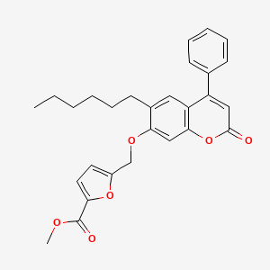 Methyl 5-[(6-hexyl-2-oxo-4-phenylchromen-7-yl)oxymethyl]furan-2-carboxylate