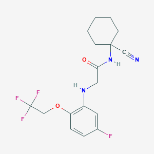 molecular formula C17H19F4N3O2 B2820509 N-(1-cyanocyclohexyl)-2-[5-fluoro-2-(2,2,2-trifluoroethoxy)anilino]acetamide CAS No. 1050651-53-0