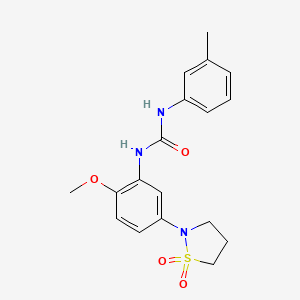 molecular formula C18H21N3O4S B2820516 1-(5-(1,1-Dioxidoisothiazolidin-2-yl)-2-methoxyphenyl)-3-(m-tolyl)urea CAS No. 1202982-91-9
