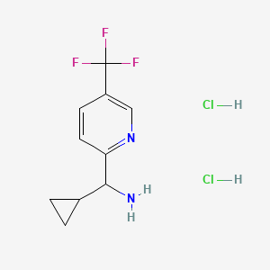 molecular formula C10H13Cl2F3N2 B2820558 Cyclopropyl[5-(trifluoromethyl)pyridin-2-yl]methanamine dihydrochloride CAS No. 2197054-15-0