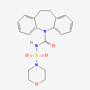molecular formula C19H21N3O4S B2820571 N-(10,11-dihydro-5H-dibenzo[b,f]azepin-5-ylcarbonyl)-4-morpholinesulfonamide CAS No. 866157-39-3