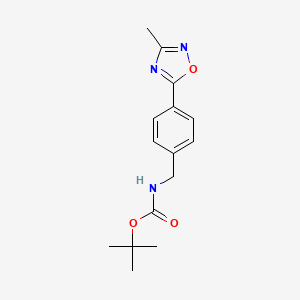 molecular formula C15H19N3O3 B2820593 Tert-butyl [4-(3-methyl-1,2,4-oxadiazol-5-yl)benzyl]carbamate CAS No. 2058529-61-4