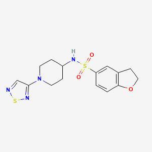 molecular formula C15H18N4O3S2 B2820627 N-[1-(1,2,5-thiadiazol-3-yl)piperidin-4-yl]-2,3-dihydro-1-benzofuran-5-sulfonamide CAS No. 2097897-98-6