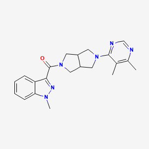 molecular formula C21H24N6O B2820628 3-[5-(5,6-dimethylpyrimidin-4-yl)-octahydropyrrolo[3,4-c]pyrrole-2-carbonyl]-1-methyl-1H-indazole CAS No. 2197486-83-0
