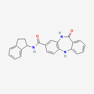 molecular formula C23H19N3O2 B2820631 N-(2,3-dihydro-1H-inden-1-yl)-11-oxo-10,11-dihydro-5H-dibenzo[b,e][1,4]diazepine-8-carboxamide CAS No. 2034391-74-5
