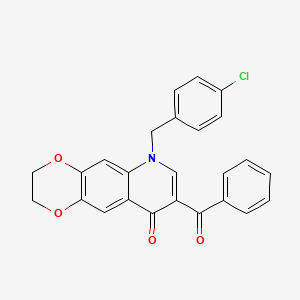 8-benzoyl-6-[(4-chlorophenyl)methyl]-2H,3H,6H,9H-[1,4]dioxino[2,3-g]quinolin-9-one
