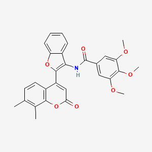 molecular formula C29H25NO7 B2820691 N-[2-(7,8-dimethyl-2-oxo-2H-chromen-4-yl)-1-benzofuran-3-yl]-3,4,5-trimethoxybenzamide CAS No. 904516-27-4