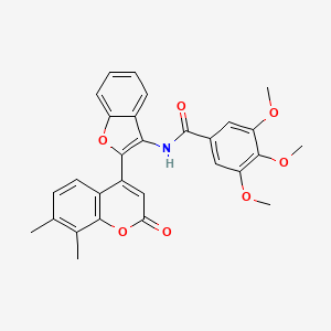 N-[2-(7,8-dimethyl-2-oxo-2H-chromen-4-yl)-1-benzofuran-3-yl]-3,4,5-trimethoxybenzamide