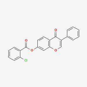 molecular formula C22H13ClO4 B2820717 4-oxo-3-phenyl-4H-chromen-7-yl 2-chlorobenzoate CAS No. 449740-27-6
