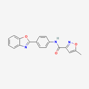 molecular formula C18H13N3O3 B2820768 N-[4-(1,3-benzoxazol-2-yl)phenyl]-5-methyl-1,2-oxazole-3-carboxamide CAS No. 941903-19-1