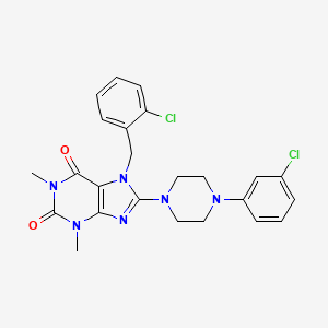 B2820790 7-(2-chlorobenzyl)-8-(4-(3-chlorophenyl)piperazin-1-yl)-1,3-dimethyl-1H-purine-2,6(3H,7H)-dione CAS No. 652168-04-2