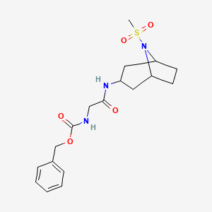 molecular formula C18H25N3O5S B2820791 Benzyl (2-((8-(methylsulfonyl)-8-azabicyclo[3.2.1]octan-3-yl)amino)-2-oxoethyl)carbamate CAS No. 2034267-12-2