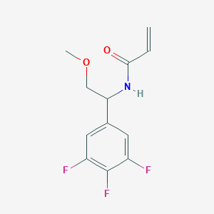 molecular formula C12H12F3NO2 B2820810 N-[2-Methoxy-1-(3,4,5-trifluorophenyl)ethyl]prop-2-enamide CAS No. 2305502-82-1