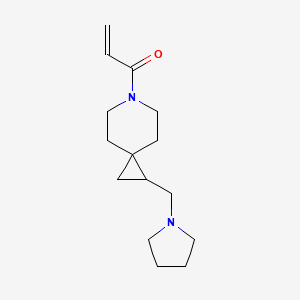molecular formula C15H24N2O B2820835 1-[2-(Pyrrolidin-1-ylmethyl)-6-azaspiro[2.5]octan-6-yl]prop-2-en-1-one CAS No. 2188733-74-4