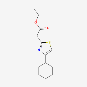 molecular formula C13H19NO2S B2820855 Ethyl 2-(4-cyclohexyl-1,3-thiazol-2-yl)acetate CAS No. 1152845-40-3