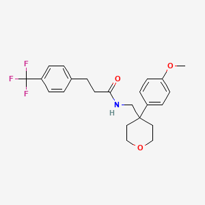 molecular formula C23H26F3NO3 B2820877 N-{[4-(4-METHOXYPHENYL)OXAN-4-YL]METHYL}-3-[4-(TRIFLUOROMETHYL)PHENYL]PROPANAMIDE CAS No. 1797075-51-4