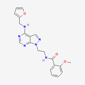 molecular formula C20H20N6O3 B2820886 N-(2-(4-((furan-2-ylmethyl)amino)-1H-pyrazolo[3,4-d]pyrimidin-1-yl)ethyl)-2-methoxybenzamide CAS No. 1208524-09-7