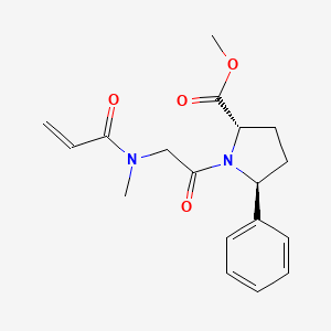 molecular formula C18H22N2O4 B2820894 Methyl (2S,5S)-1-[2-[methyl(prop-2-enoyl)amino]acetyl]-5-phenylpyrrolidine-2-carboxylate CAS No. 2361573-67-1