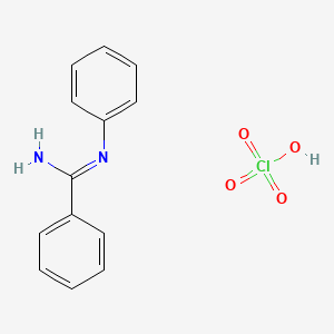 molecular formula C13H13ClN2O4 B2820903 N-Phenyl-benzamidine perchlorate CAS No. 163685-94-7