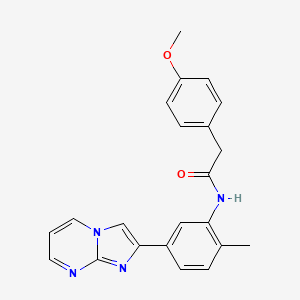 molecular formula C22H20N4O2 B2820934 N-(5-(imidazo[1,2-a]pyrimidin-2-yl)-2-methylphenyl)-2-(4-methoxyphenyl)acetamide CAS No. 862810-46-6