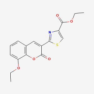 molecular formula C17H15NO5S B2821001 ethyl 2-(8-ethoxy-2-oxo-2H-chromen-3-yl)-1,3-thiazole-4-carboxylate CAS No. 637751-71-4