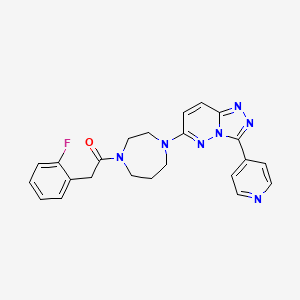 molecular formula C23H22FN7O B2821012 2-(2-Fluorophenyl)-1-{4-[3-(pyridin-4-yl)-[1,2,4]triazolo[4,3-b]pyridazin-6-yl]-1,4-diazepan-1-yl}ethan-1-one CAS No. 2380180-37-8