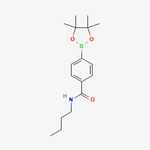 molecular formula C17H26BNO3 B2821060 N-butyl-4-(tetramethyl-1,3,2-dioxaborolan-2-yl)benzamide CAS No. 2451465-21-5