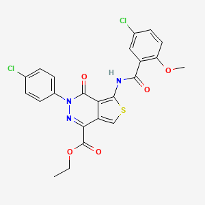 molecular formula C23H17Cl2N3O5S B2821102 ethyl 5-(5-chloro-2-methoxybenzamido)-3-(4-chlorophenyl)-4-oxo-3H,4H-thieno[3,4-d]pyridazine-1-carboxylate CAS No. 851950-51-1