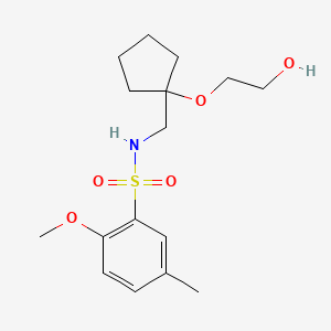 molecular formula C16H25NO5S B2821131 N-((1-(2-hydroxyethoxy)cyclopentyl)methyl)-2-methoxy-5-methylbenzenesulfonamide CAS No. 2194844-65-8