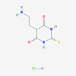 molecular formula C6H10ClN3O2S B2821189 5-(2-Aminoethyl)-2-sulfanylidene-1,3-diazinane-4,6-dione;hydrochloride CAS No. 2580228-73-3