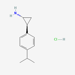 molecular formula C12H18ClN B2821197 (1R,2S)-2-(4-Isopropylphenyl)cyclopropan-1-amine hydrochloride CAS No. 1820575-10-7