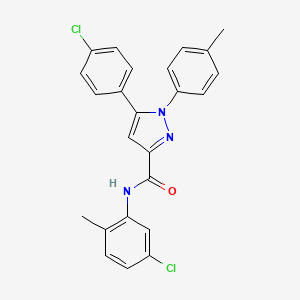 molecular formula C24H19Cl2N3O B2821205 N-(5-chloro-2-methylphenyl)-5-(4-chlorophenyl)-1-(4-methylphenyl)-1H-pyrazole-3-carboxamide CAS No. 477713-27-2