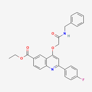 molecular formula C27H23FN2O4 B2821302 ethyl 4-[(benzylcarbamoyl)methoxy]-2-(4-fluorophenyl)quinoline-6-carboxylate CAS No. 1114835-84-5