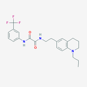 molecular formula C23H26F3N3O2 B2821306 N-[2-(1-propyl-1,2,3,4-tetrahydroquinolin-6-yl)ethyl]-N'-[3-(trifluoromethyl)phenyl]ethanediamide CAS No. 955530-58-2