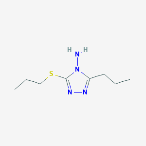 molecular formula C8H16N4S B2821337 3-propyl-5-(propylsulfanyl)-4H-1,2,4-triazol-4-amine CAS No. 449746-06-9