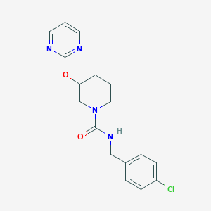 molecular formula C17H19ClN4O2 B2821345 N-(4-chlorobenzyl)-3-(pyrimidin-2-yloxy)piperidine-1-carboxamide CAS No. 2034396-27-3