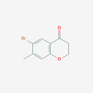molecular formula C10H9BrO2 B2821371 6-Bromo-7-methylchroman-4-one CAS No. 173381-62-9