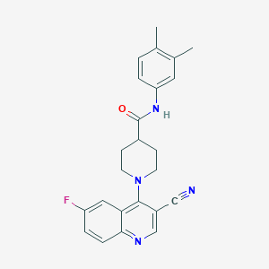 molecular formula C24H23FN4O B2821391 1-(3-cyano-6-fluoroquinolin-4-yl)-N-(3,4-dimethylphenyl)piperidine-4-carboxamide CAS No. 1207000-19-8