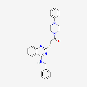 molecular formula C27H27N5OS B2821402 2-{[4-(benzylamino)quinazolin-2-yl]sulfanyl}-1-(4-phenylpiperazin-1-yl)ethan-1-one CAS No. 422531-88-2