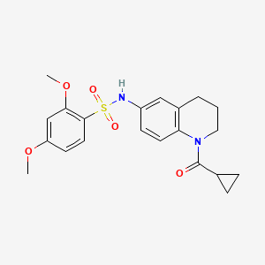 molecular formula C21H24N2O5S B2821411 N-(1-cyclopropanecarbonyl-1,2,3,4-tetrahydroquinolin-6-yl)-2,4-dimethoxybenzene-1-sulfonamide CAS No. 946258-07-7