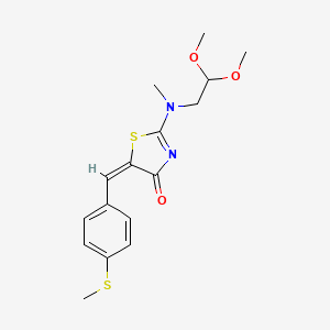 (5E)-2-[2,2-dimethoxyethyl(methyl)amino]-5-[(4-methylsulfanylphenyl)methylidene]-1,3-thiazol-4-one