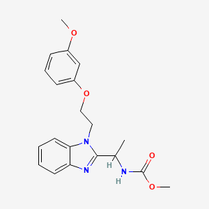 molecular formula C20H23N3O4 B2821466 methyl (1-(1-(2-(3-methoxyphenoxy)ethyl)-1H-benzo[d]imidazol-2-yl)ethyl)carbamate CAS No. 923226-58-8