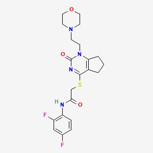 N-(2,4-difluorophenyl)-2-((1-(2-morpholinoethyl)-2-oxo-2,5,6,7-tetrahydro-1H-cyclopenta[d]pyrimidin-4-yl)thio)acetamide