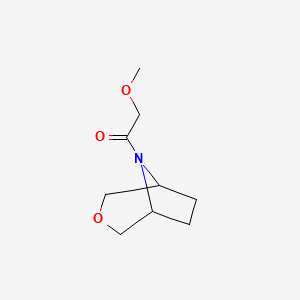 molecular formula C9H15NO3 B2821502 1-((1R,5S)-3-氧杂-8-氮杂双环[3.2.1]辛-8-基)-2-甲氧基乙酮 CAS No. 1396573-80-0